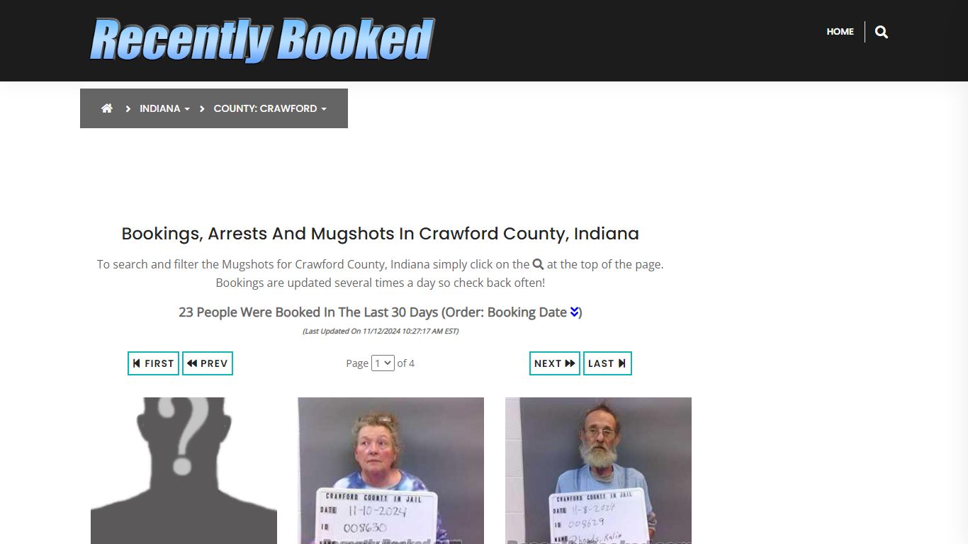 Bookings, Arrests and Mugshots in Crawford County, Indiana