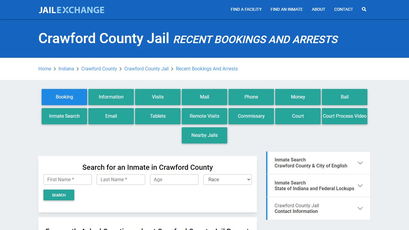 Crawford County Jail Recent Bookings And Arrests - Jail Exchange